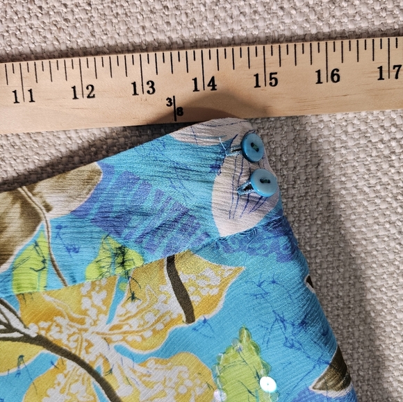 Laura Ashley 100% Silk Floral Leaf Patern A-Line Skirt Size 10 P - Picture 7 of 10